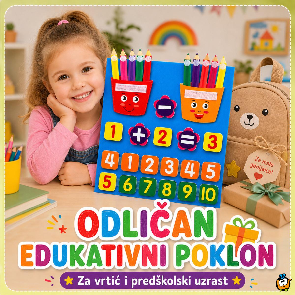 Montesori edukativna tabla od filca za učenje matematike
