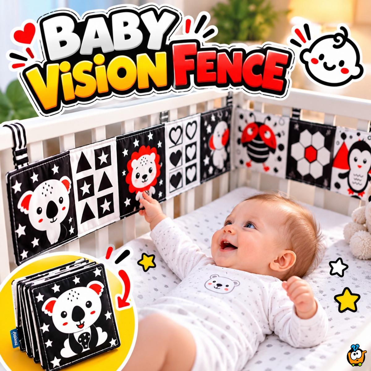 Baby Vision Fence - kontrastna razvojna ogradica za krevetac