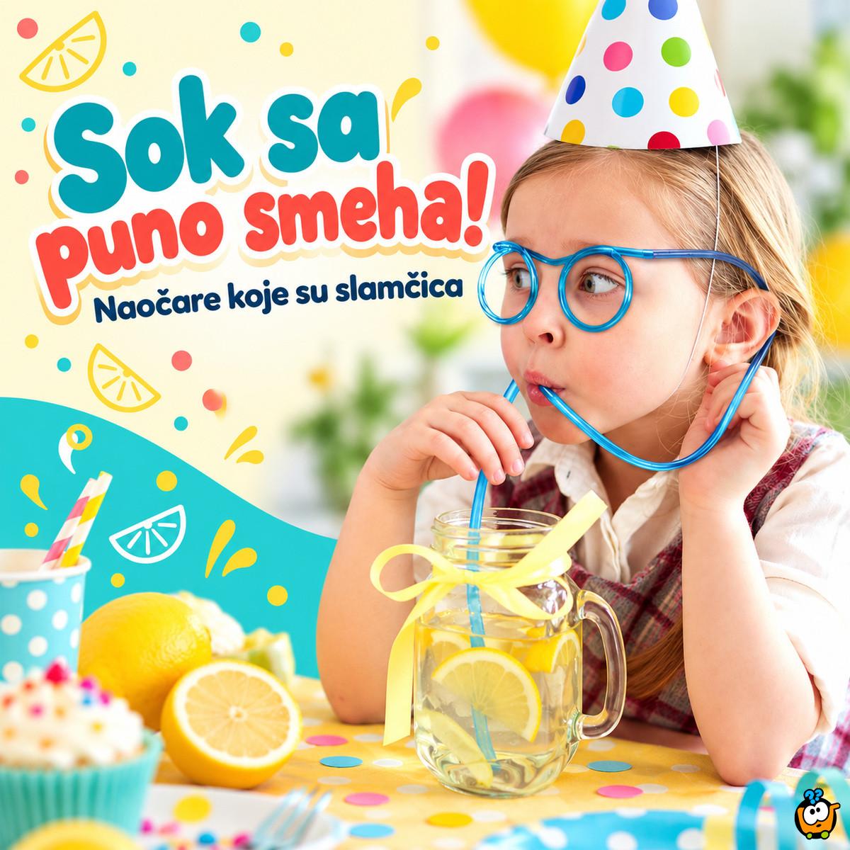 Zabavne naočare - slamčica za sok