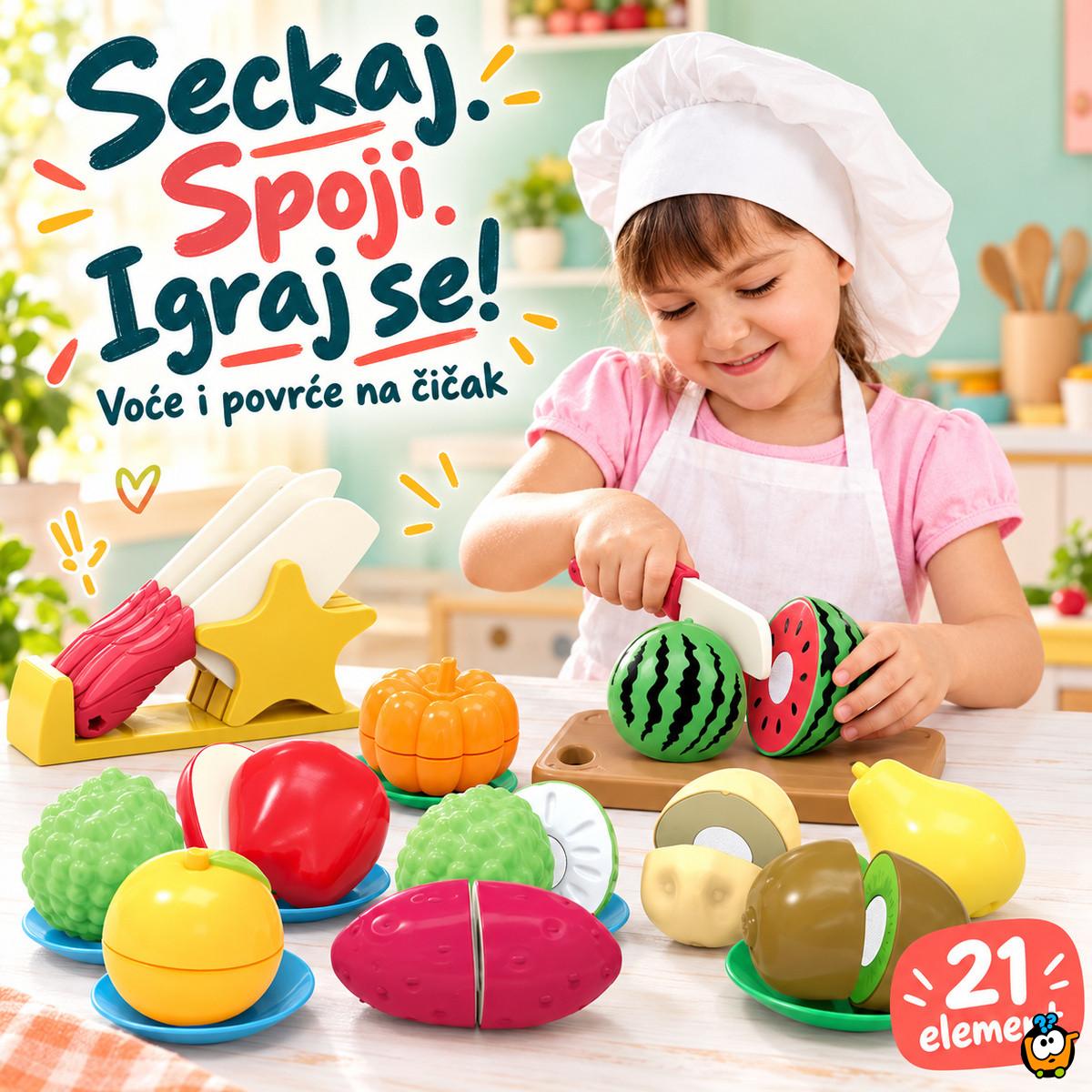 Edukativna igračka - voće i povrće sa čičak trakom