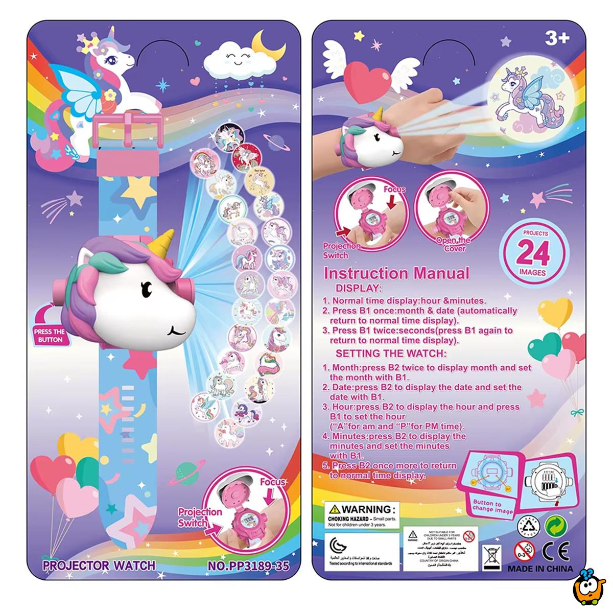 Unicorn digitalni sat sa projektorom - oblik jednoroga