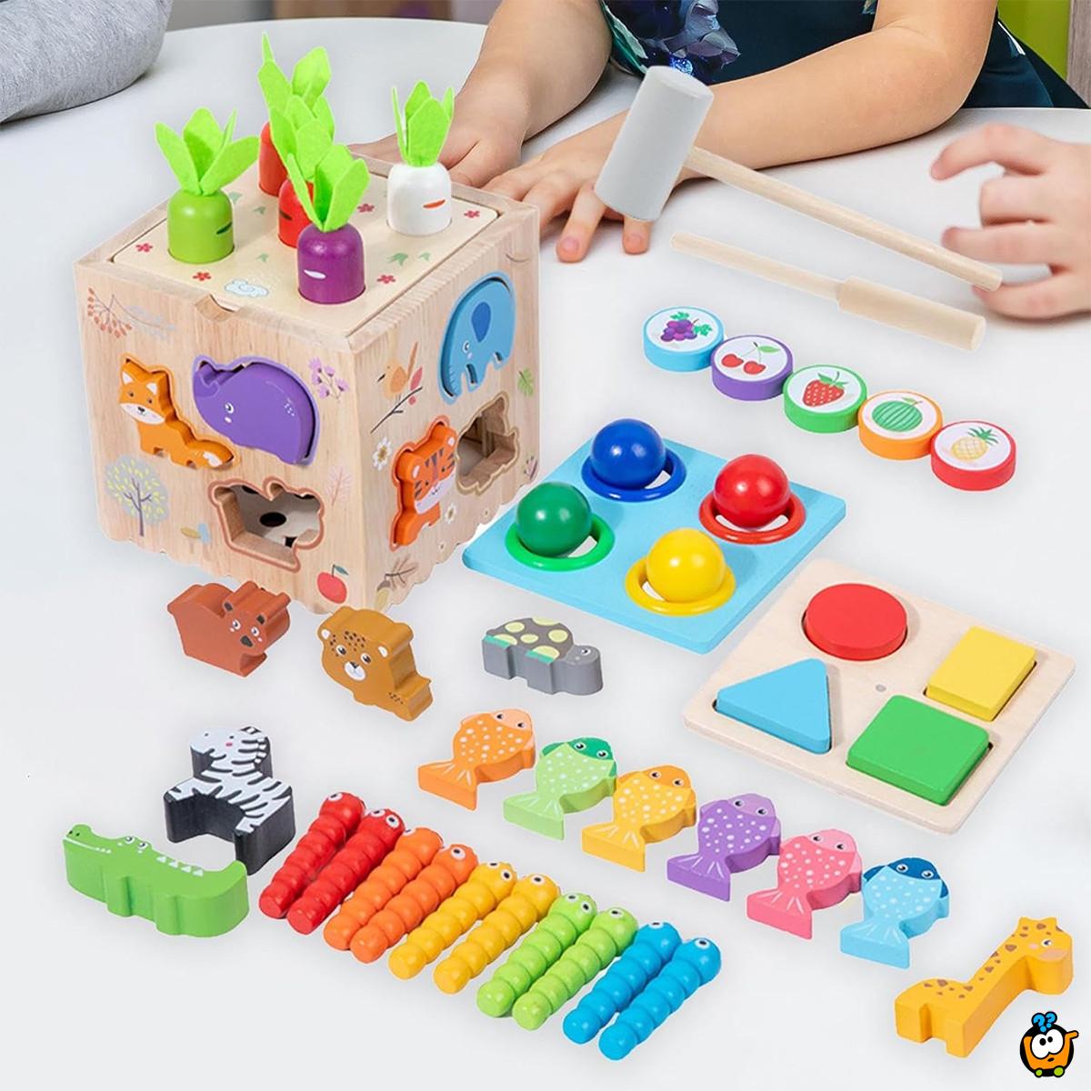 Drvena kocka Montessori zabave - 8u1 set za radoznale mališane