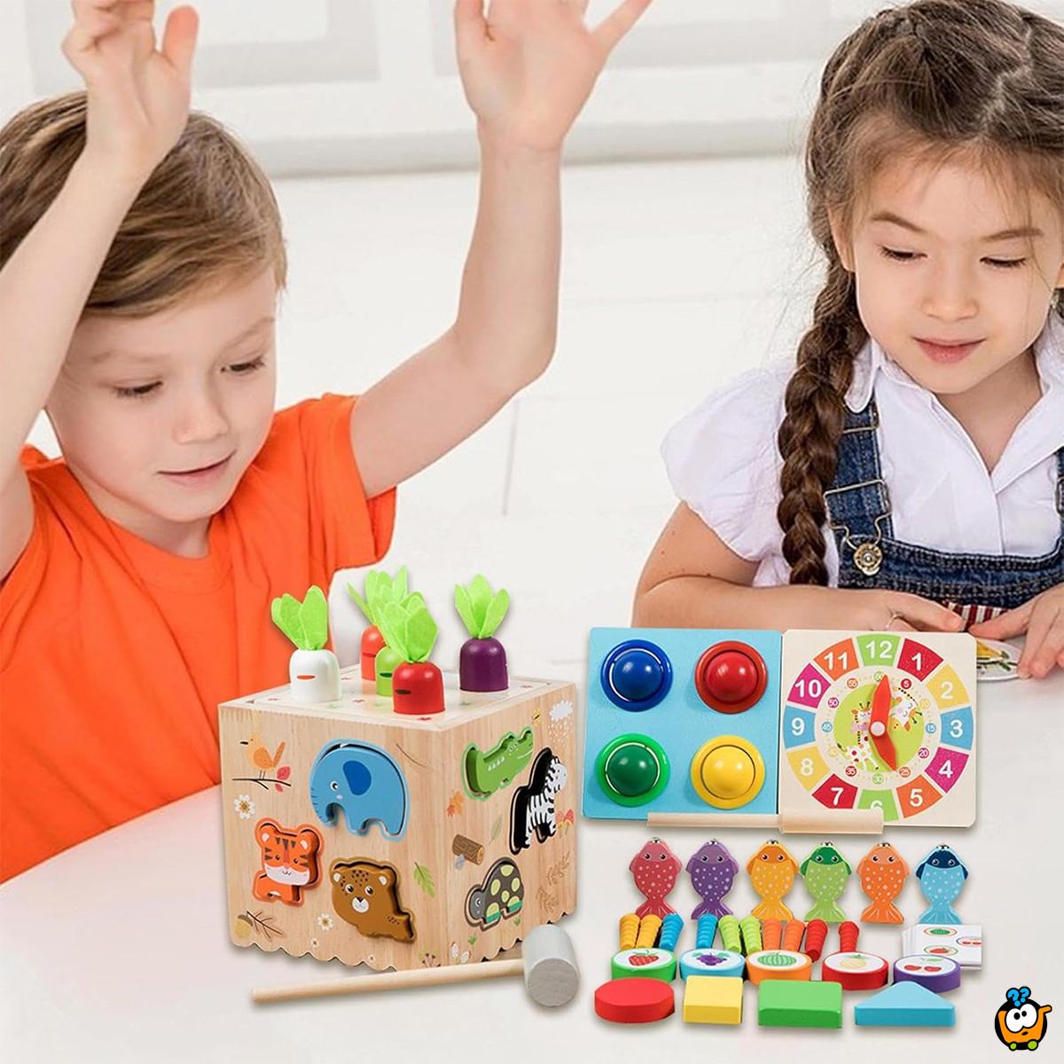 Drvena kocka Montessori zabave - 8u1 set za radoznale mališane