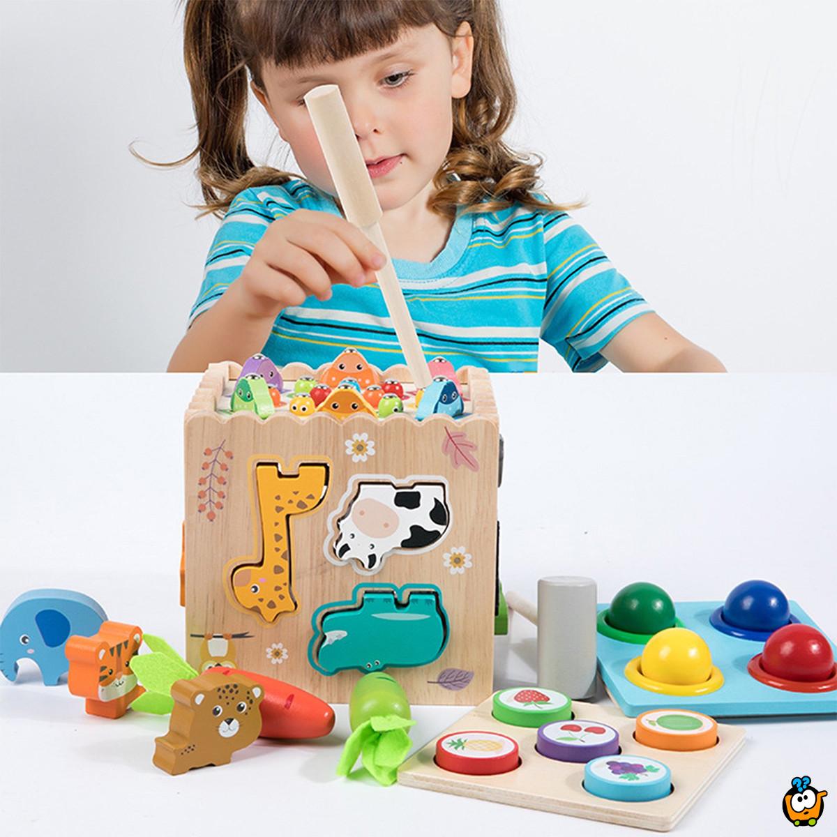 Drvena kocka Montessori zabave - 8u1 set za radoznale mališane