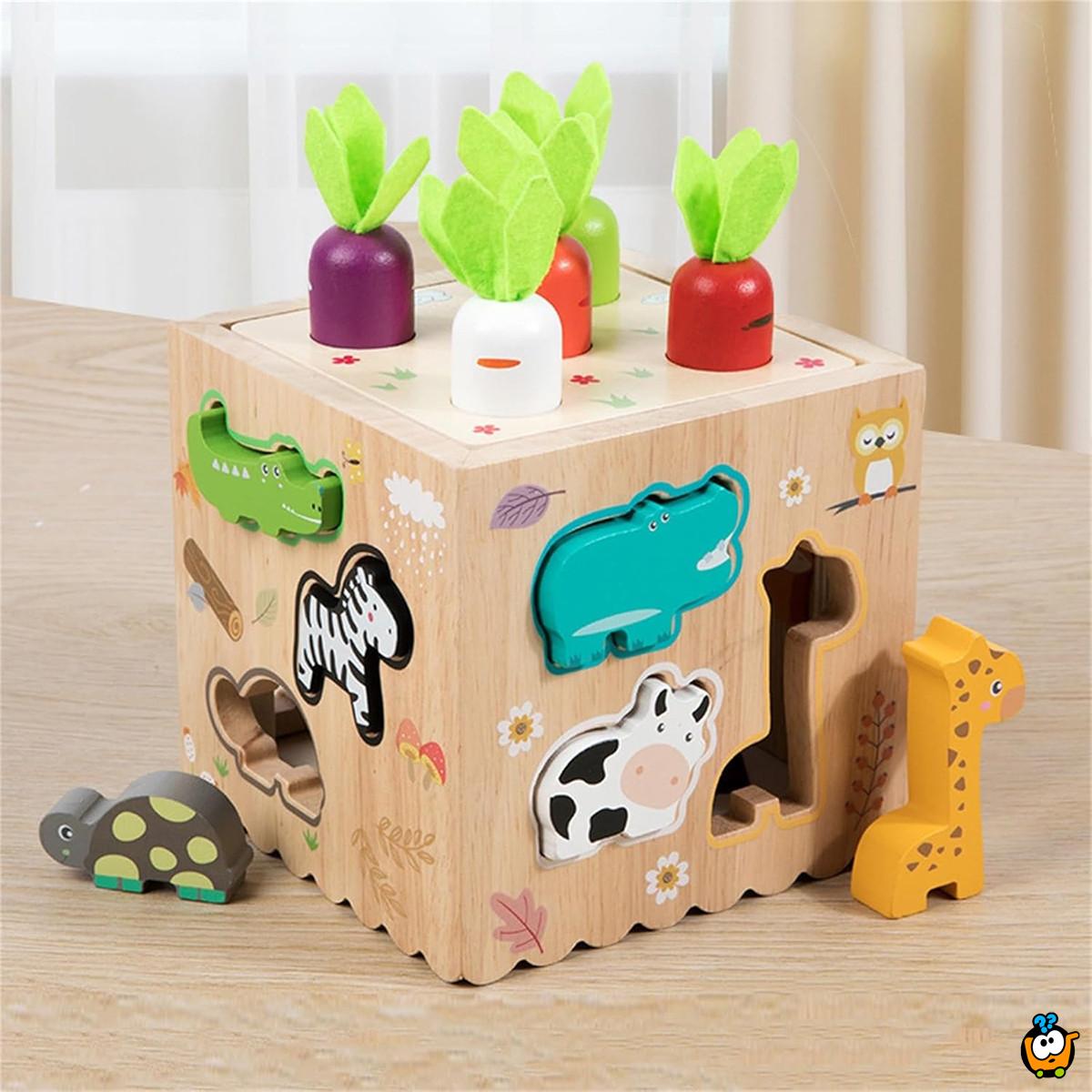Drvena kocka Montessori zabave - 8u1 set za radoznale mališane