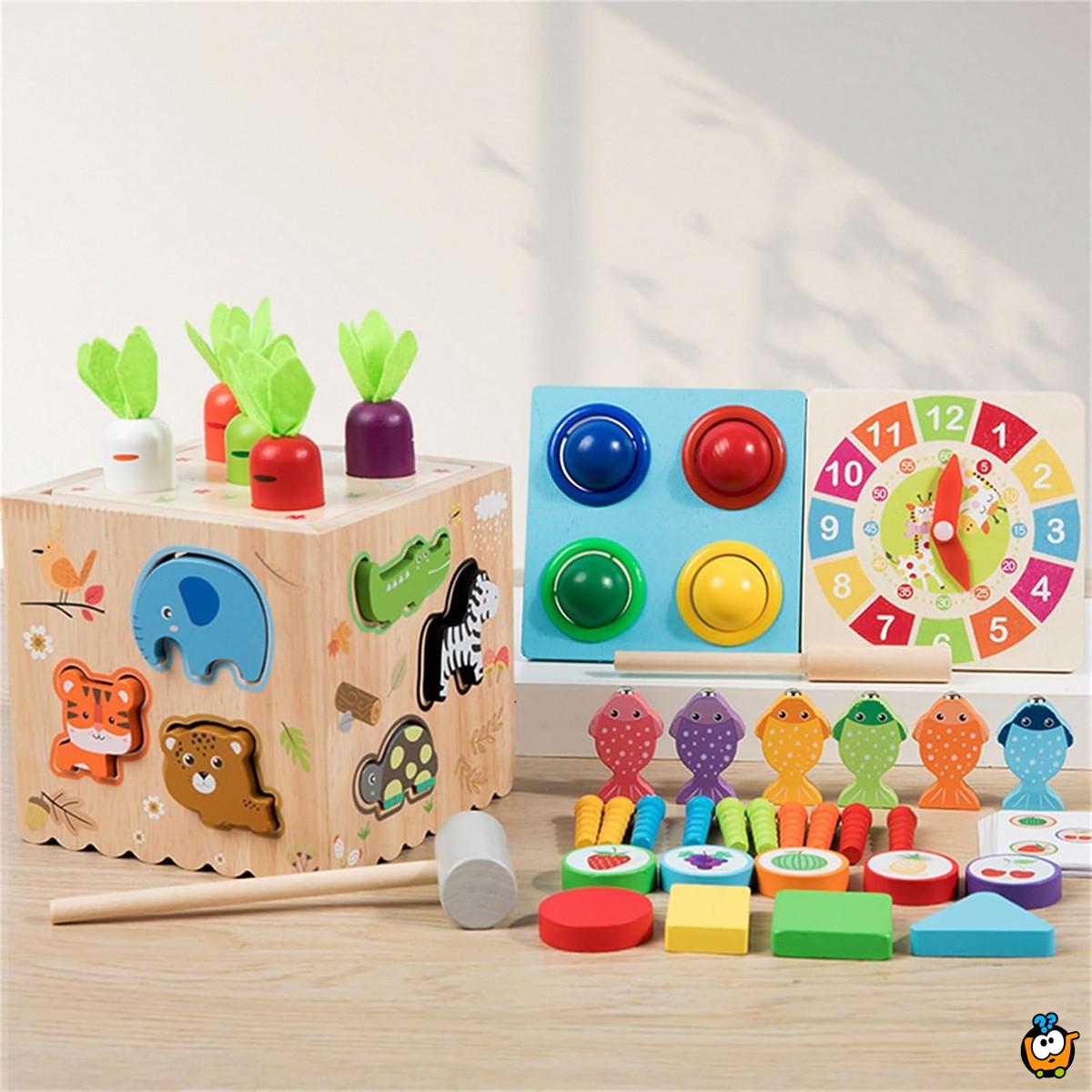 Drvena kocka Montessori zabave - 8u1 set za radoznale mališane