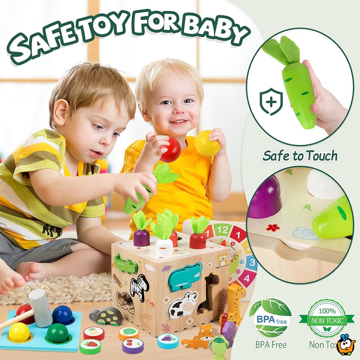 Drvena kocka Montessori zabave - 8u1 set za radoznale mališane