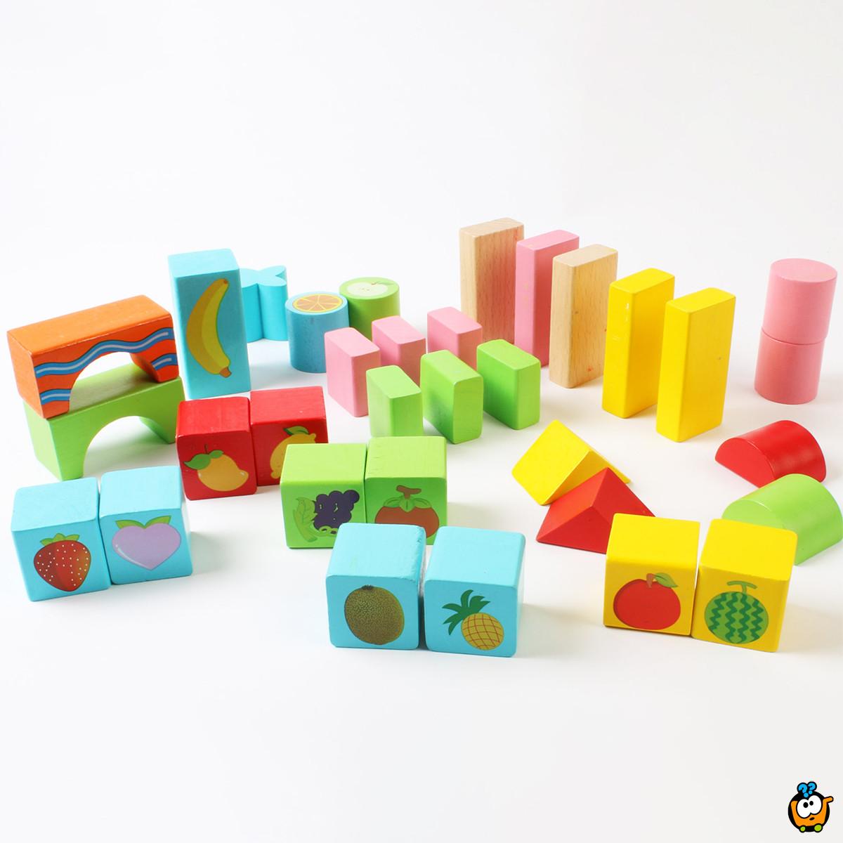 Fruit blocks - Drvene kocke sa dezenom voćkica
