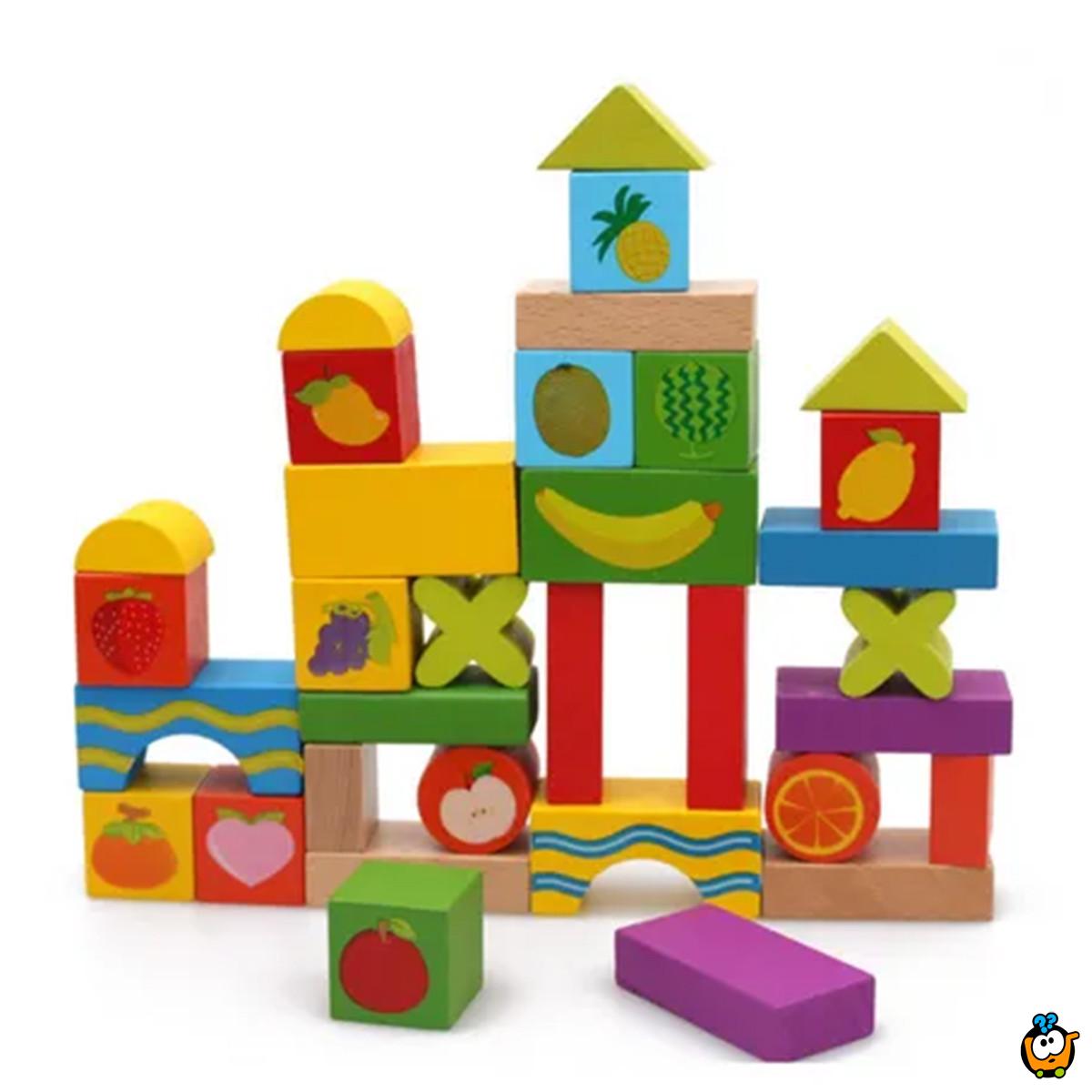 Fruit blocks - Drvene kocke sa dezenom voćkica