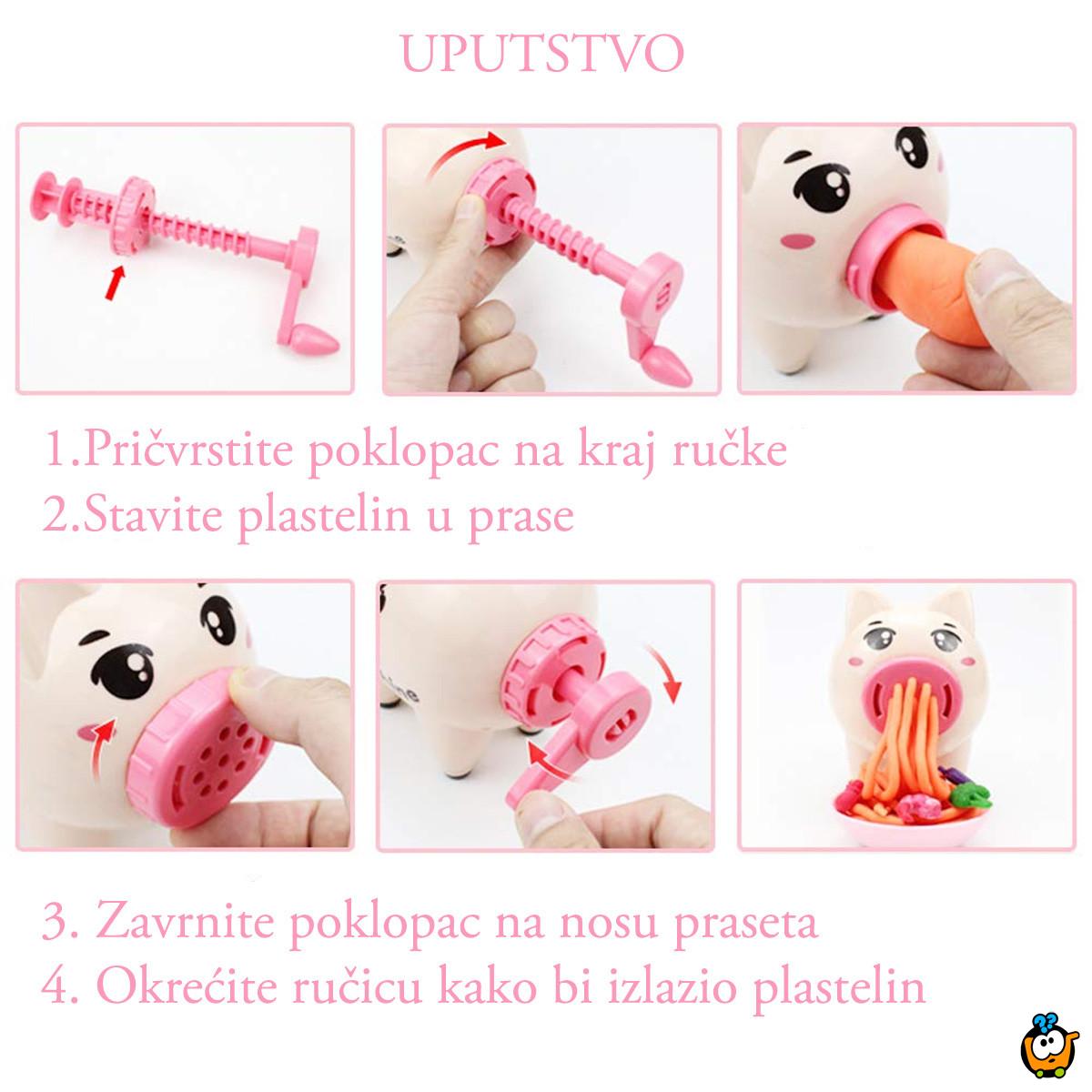 Pig noodle maker - prasence koje pravi nudle od plastelina 