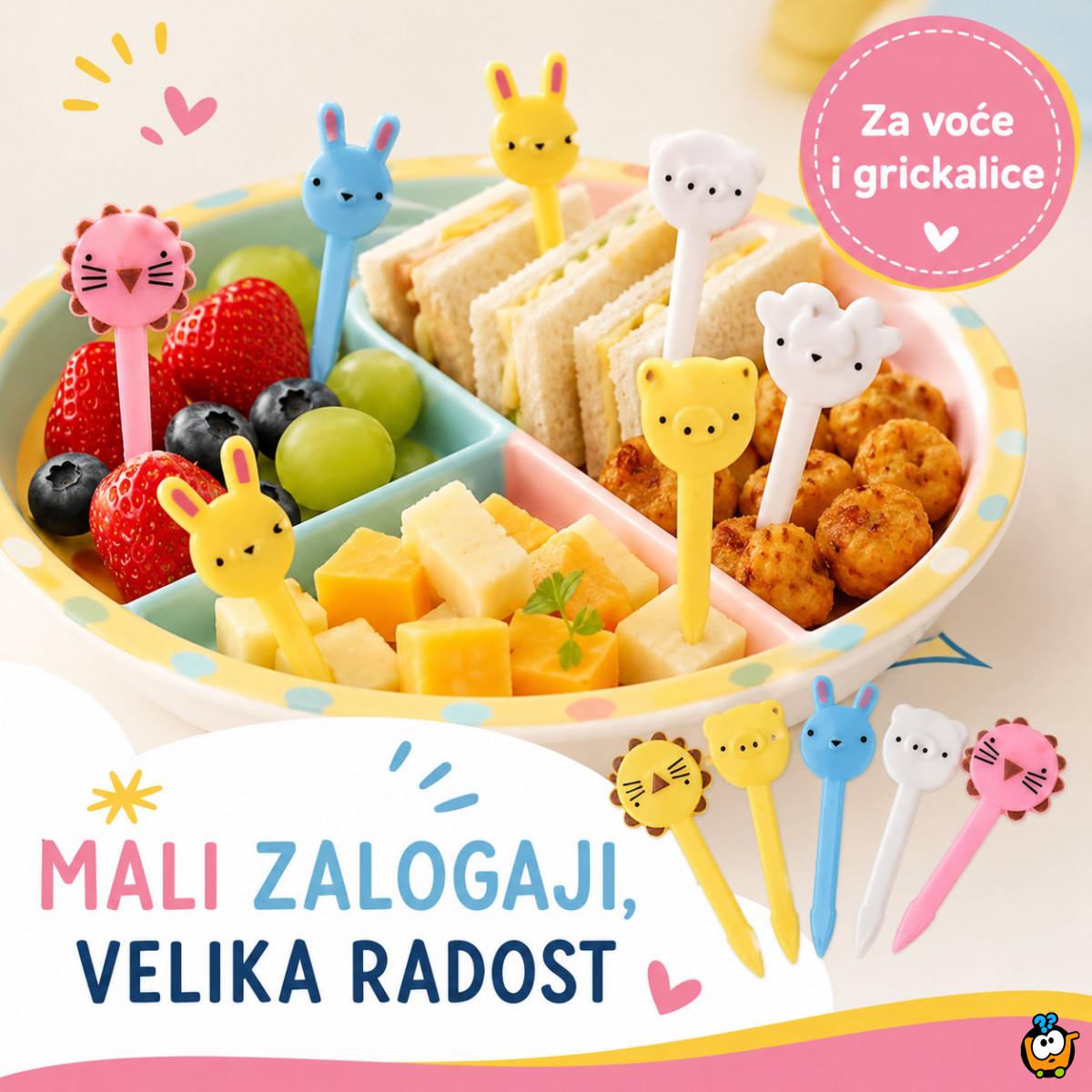 Mini viljuškice za decu – šareni pikeri za voće i užinu 10 komada