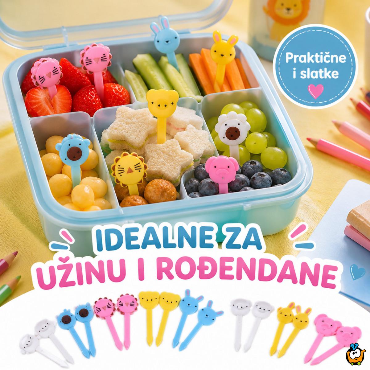 Mini viljuškice za decu – šareni pikeri za voće i užinu 10 komada