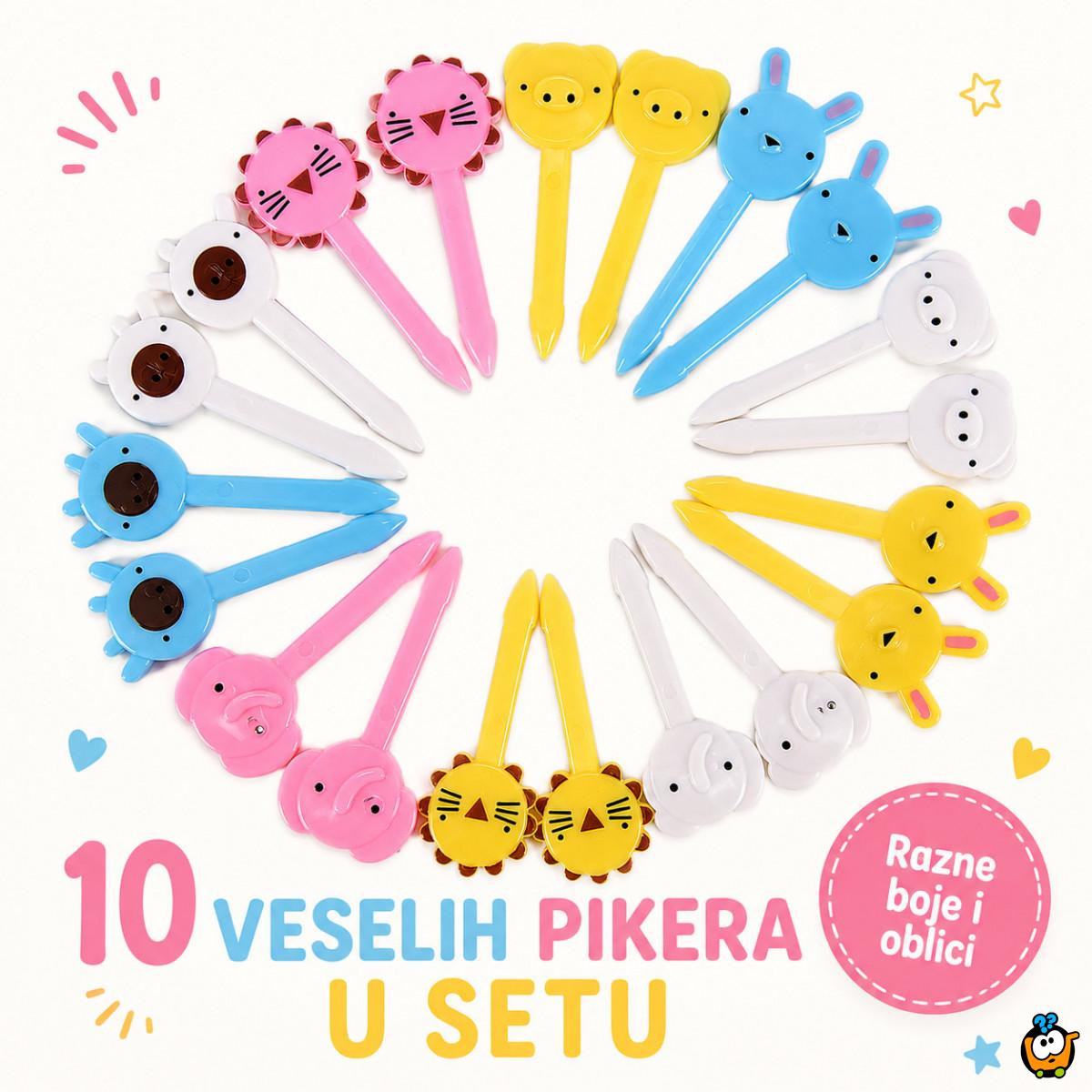 Mini viljuškice za decu – šareni pikeri za voće i užinu 10 komada