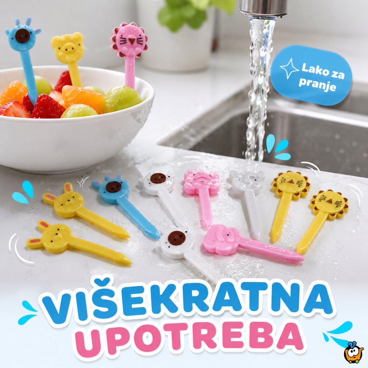 Mini viljuškice za decu – šareni pikeri za voće i užinu 10 komada