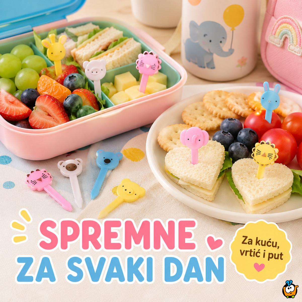 Mini viljuškice za decu – šareni pikeri za voće i užinu 10 komada