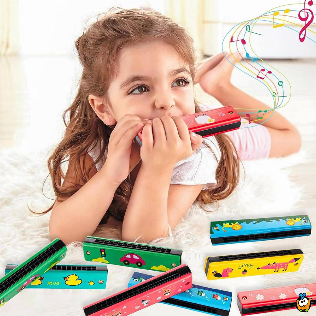 Cartoon Baby - Drvena usna harmonika za decu