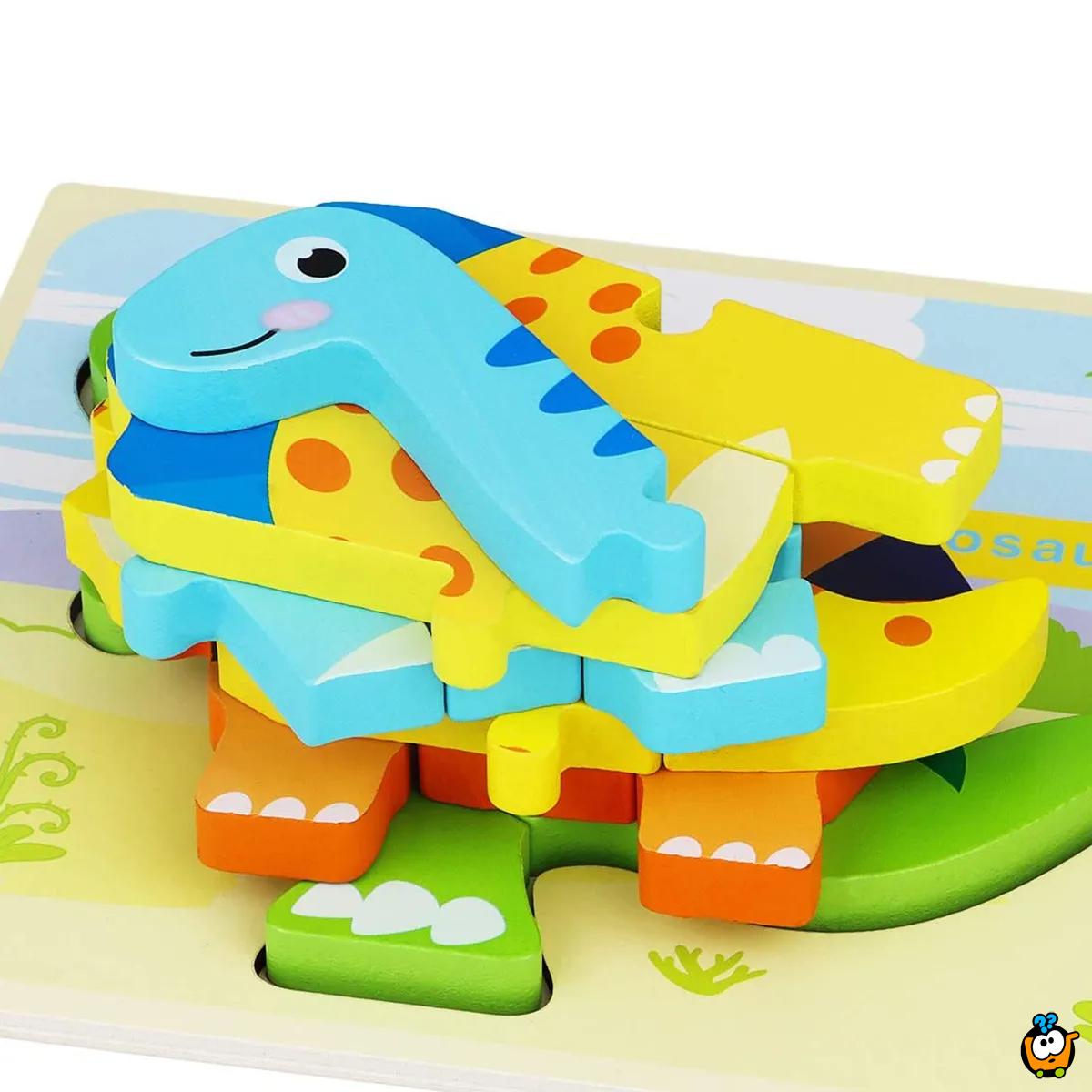 3D Dino kreativne drvene puzle razigranih motiva i boja