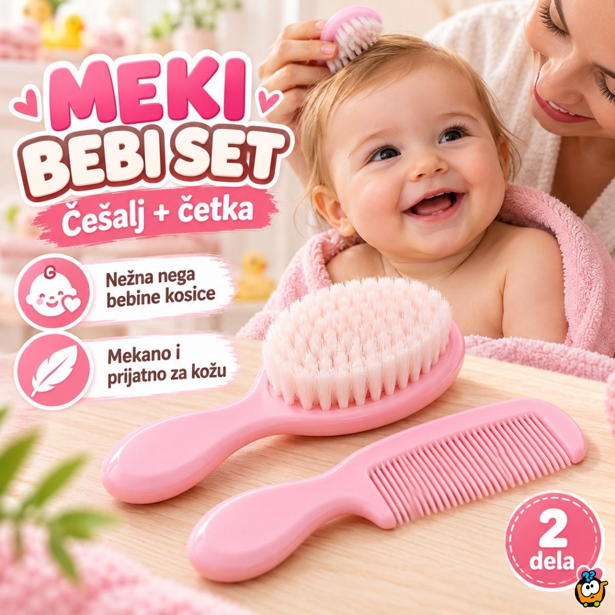 Meki bebi set - Češalj i četka za nežnu negu kose