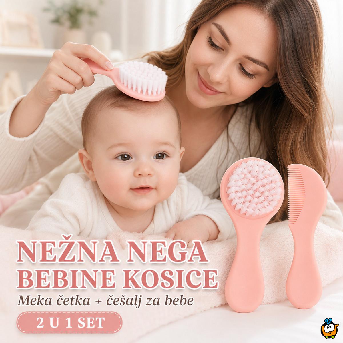 Meki bebi set - Češalj i četka za nežnu negu kose