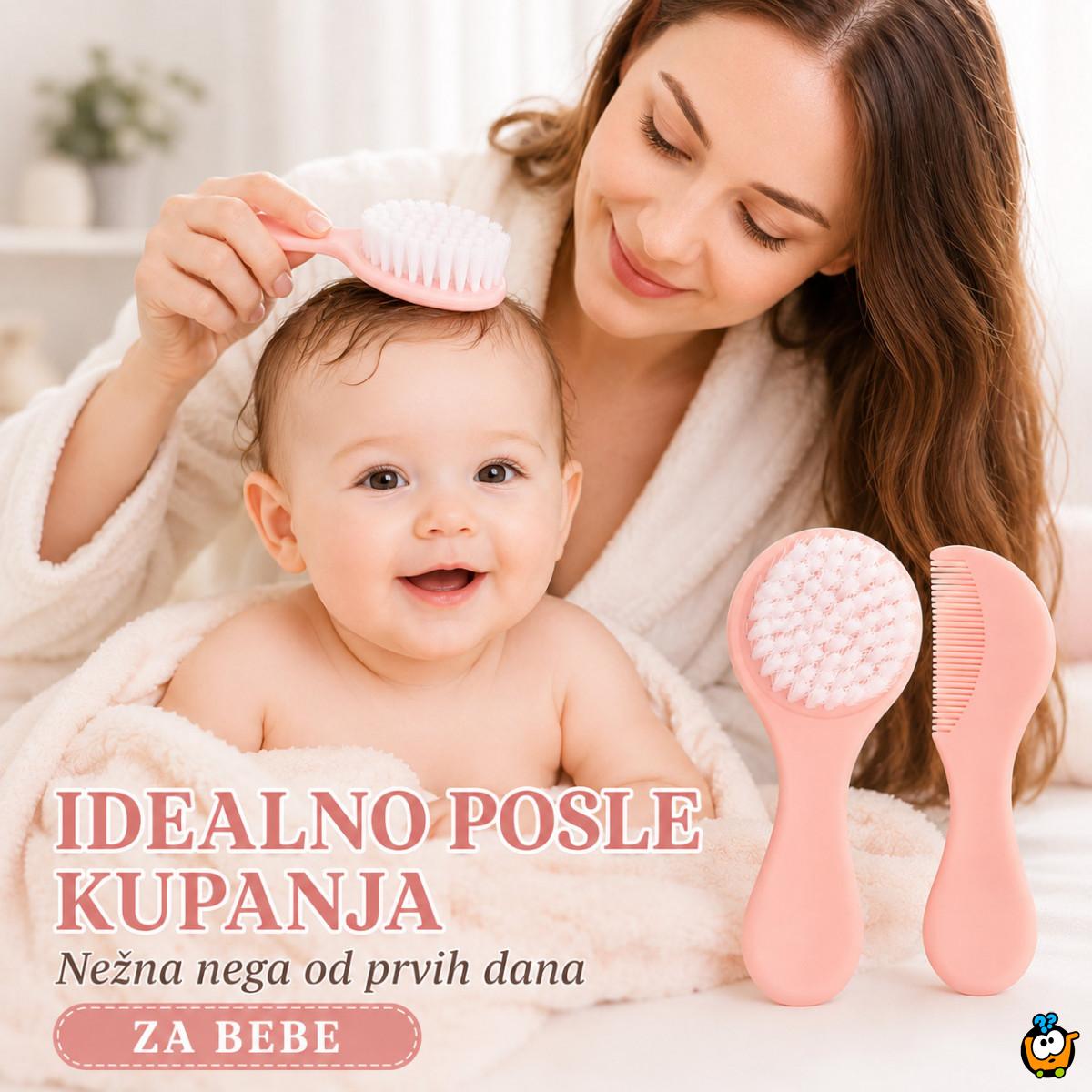 Meki bebi set - Češalj i četka za nežnu negu kose