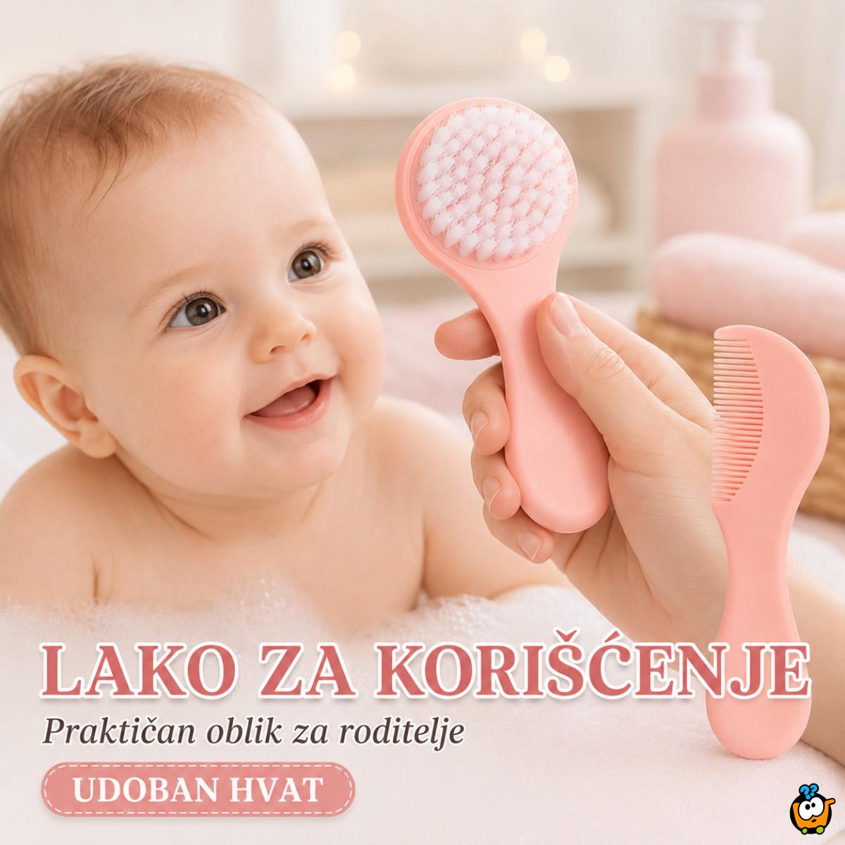 Meki bebi set - Češalj i četka za nežnu negu kose