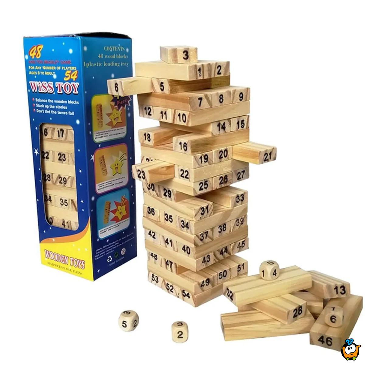 Mini Jenga drveni toranj - društvena igra