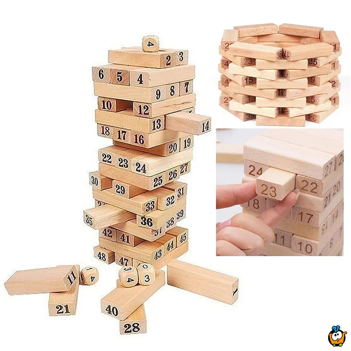 Mini Jenga drveni toranj - društvena igra