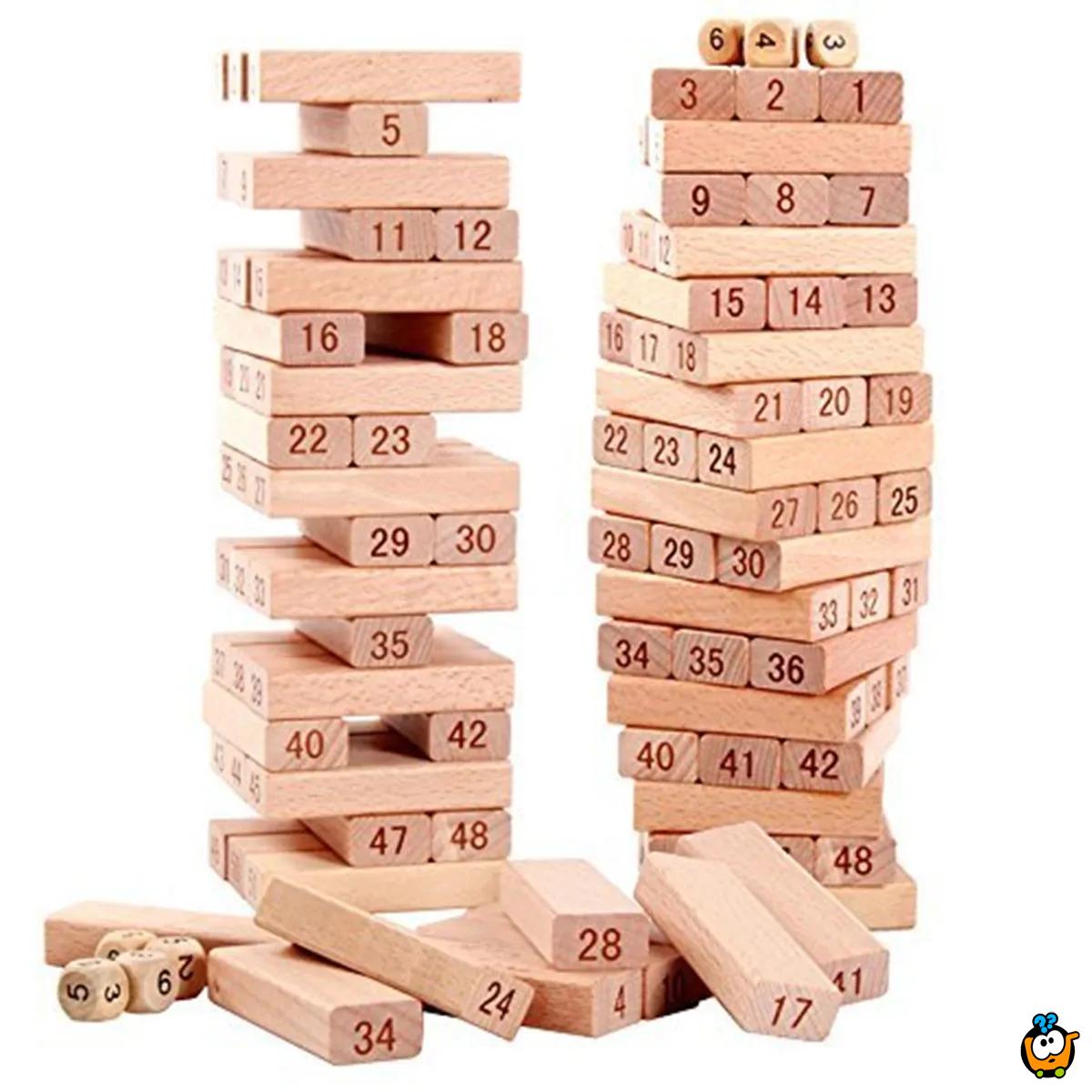 Mini Jenga drveni toranj - društvena igra