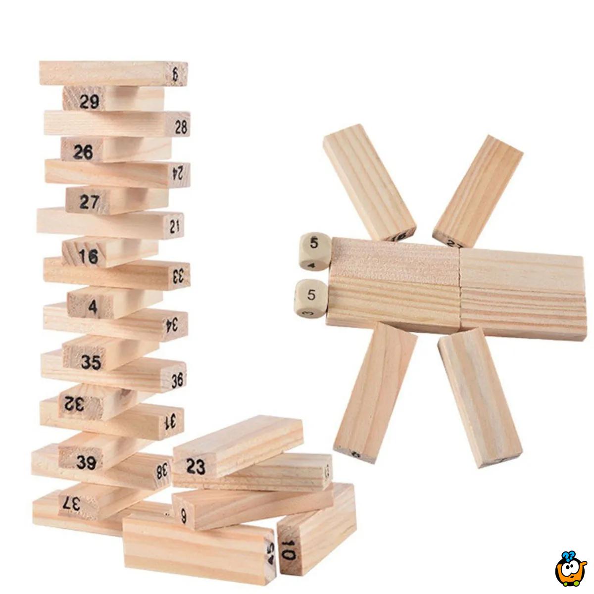 Mini Jenga drveni toranj - društvena igra