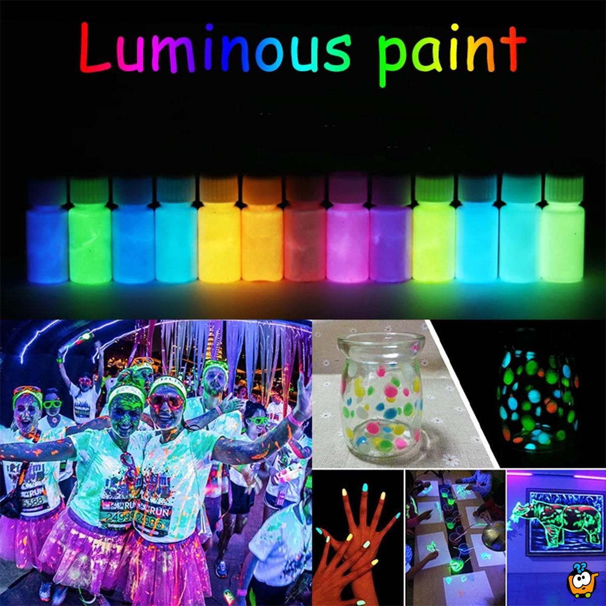 Luminous paint - Svetleće neonske boje za oslikavanje lica i tela