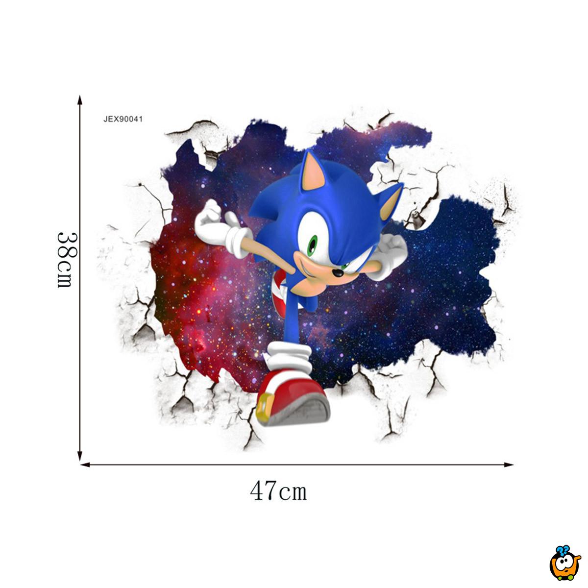The Hedgehog in action - Sonik u akciji veliki PVC stiker