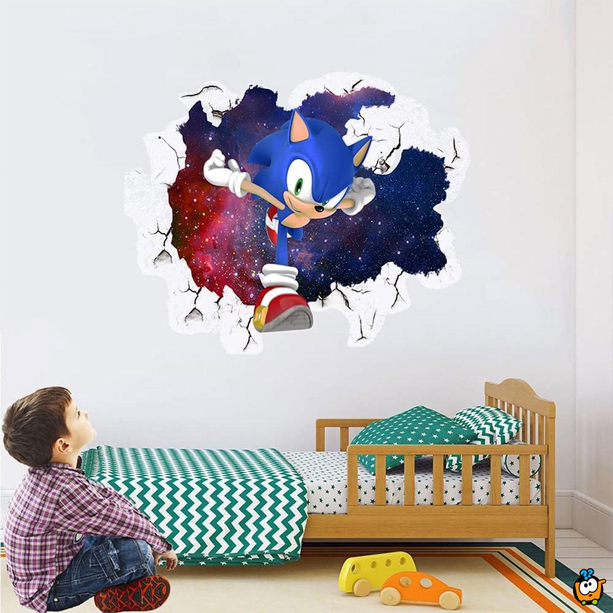 The Hedgehog in action - Sonik u akciji veliki PVC stiker