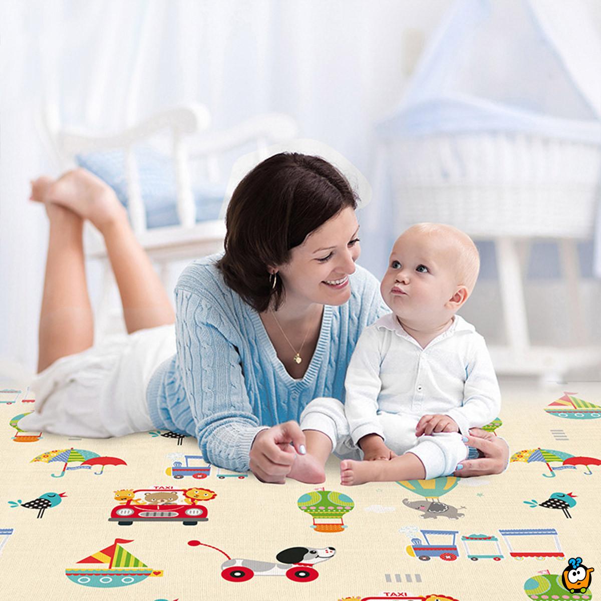 Baby play mat - dvostrana podna prostirka za bebe u poklon pakovanju 180x150cm