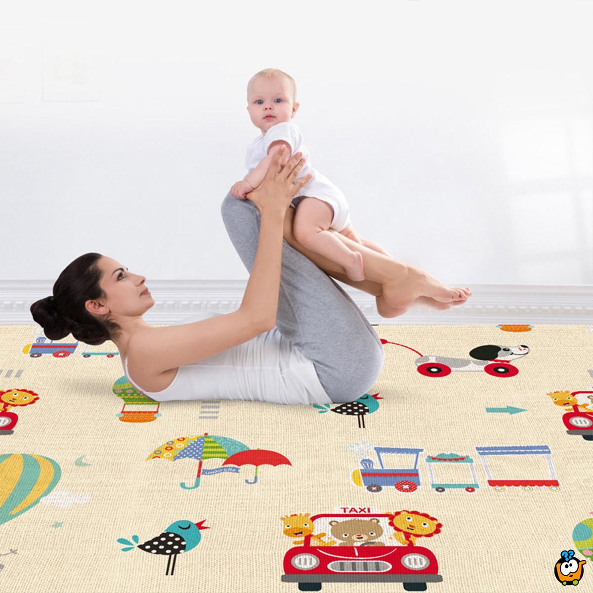 Baby play mat - dvostrana podna prostirka za bebe u poklon pakovanju 180x150cm