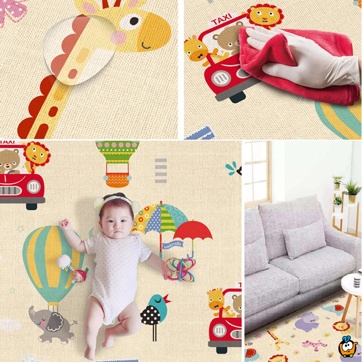 Baby play mat - dvostrana podna prostirka za bebe u poklon pakovanju 180x150cm