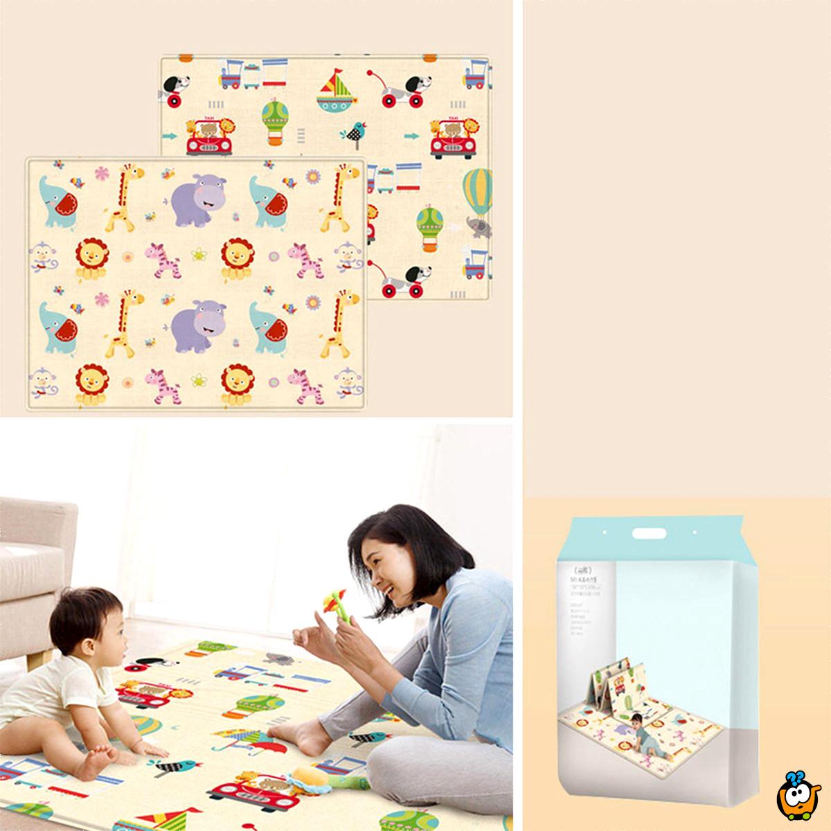 Baby play mat - dvostrana podna prostirka za bebe u poklon pakovanju 180x150cm