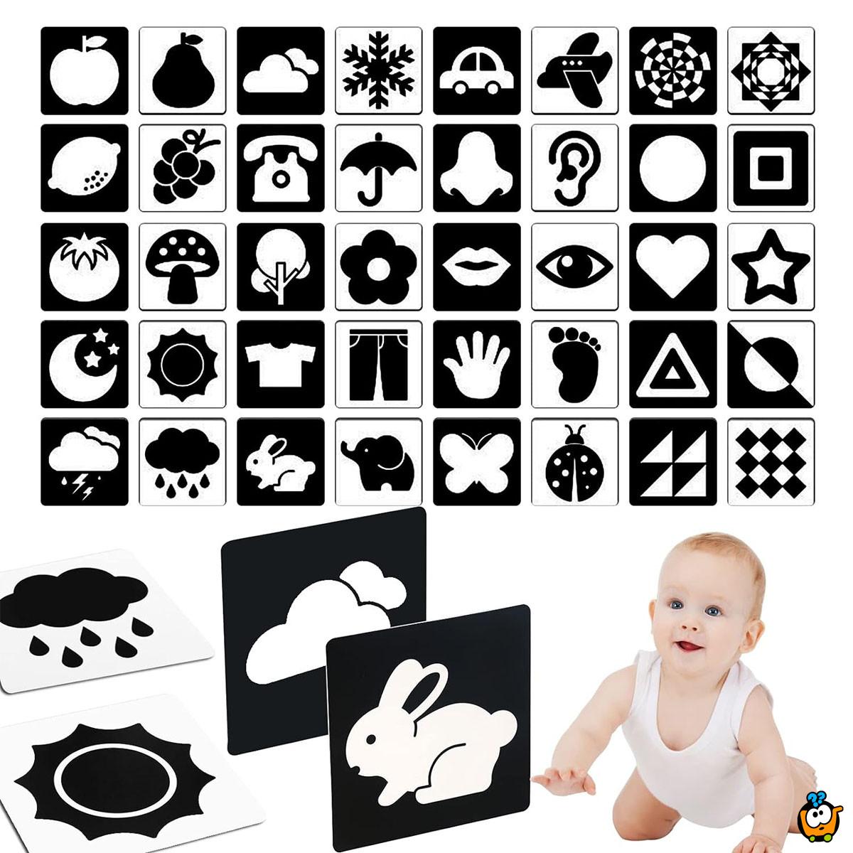 Baby Vision level 1 - crno-bele edukativne kartice za bebe (0-3 meseca)