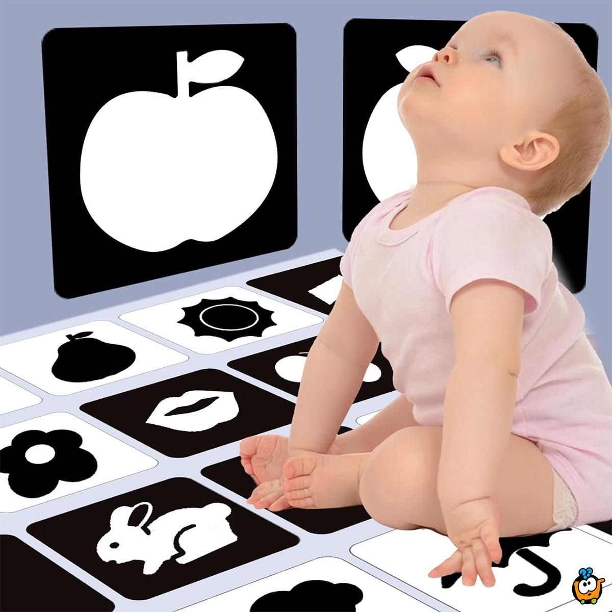 Baby Vision level 1 - crno-bele edukativne kartice za bebe (0-3 meseca)