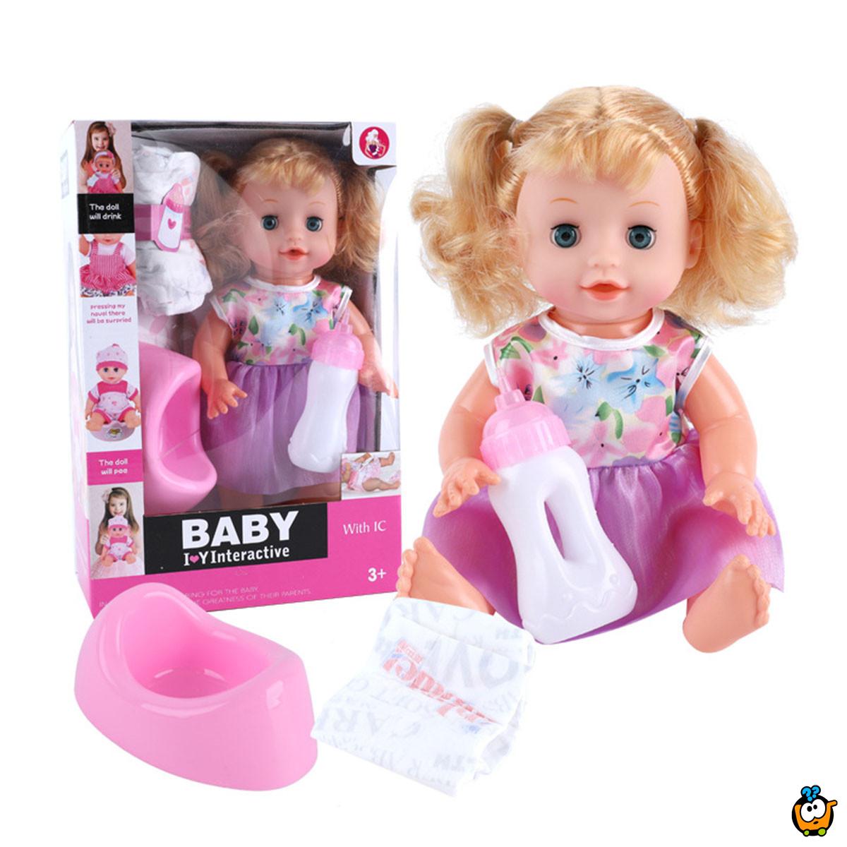 4u1 set - Interaktivna lutka sa flašicom, pelenom i nošom