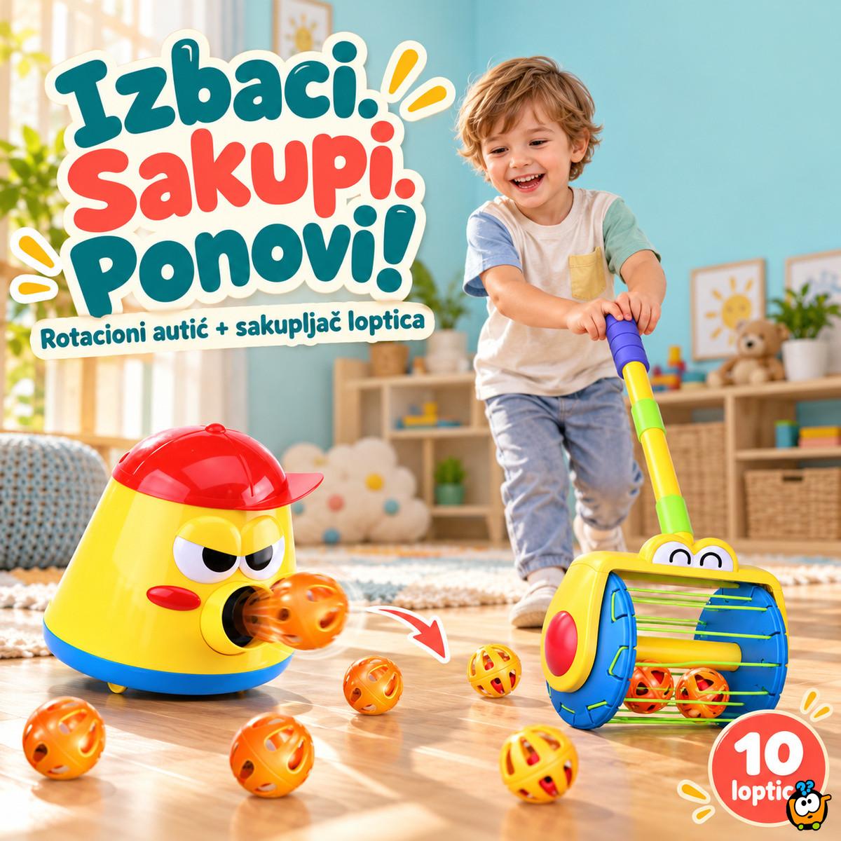 Mega interaktivni set za decu - Rotacioni automobil + sakupljač loptica