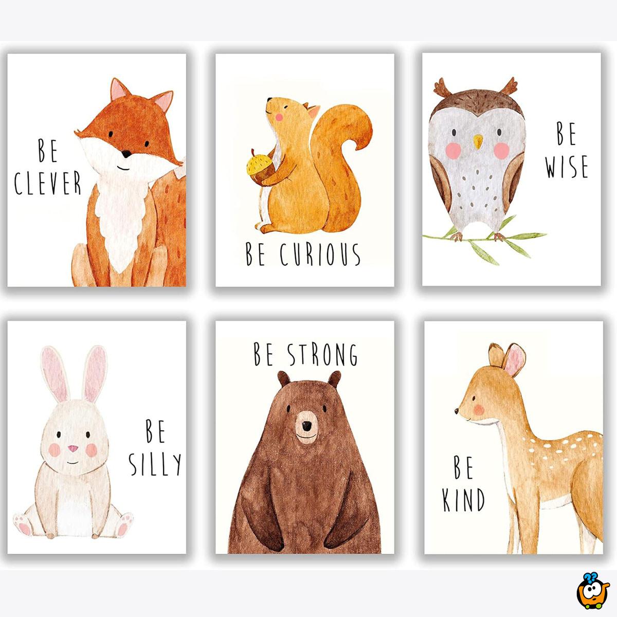 Veseli životinjski posteri za dečiju sobu