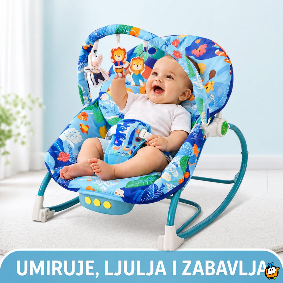 Ljuljaška za bebe Blue Jungle Comfort – Umiruje, Ljulja i Zabavlja