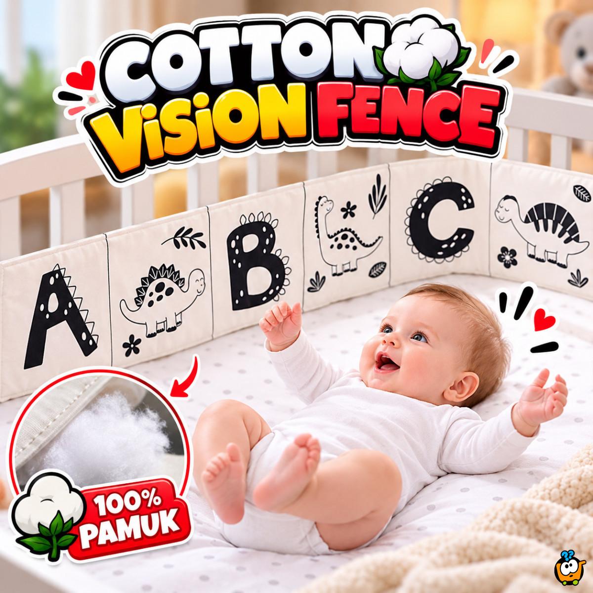 Cotton Vision Fence - Pamučna crno-bela ogradica za bebinu kolevku