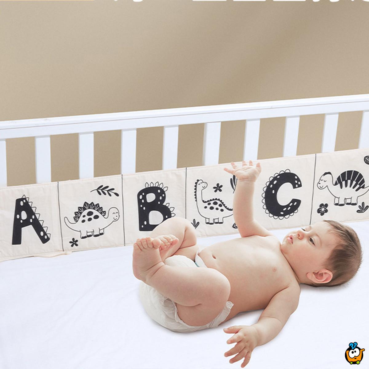 Cotton Vision Fence - Pamučna crno-bela ogradica za bebinu kolevku