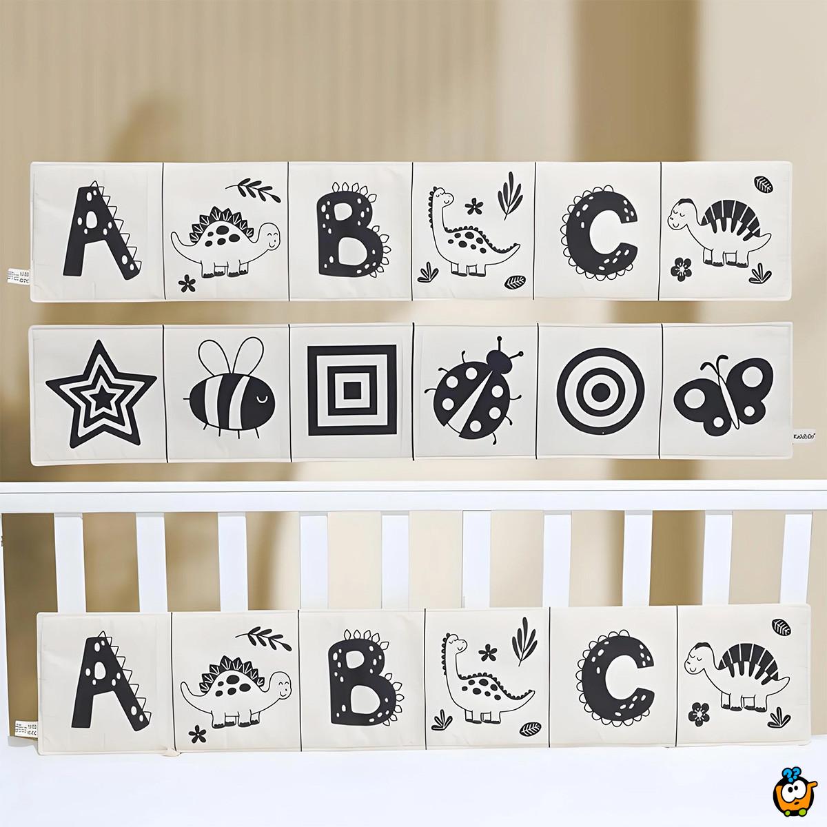 Cotton Vision Fence - Pamučna crno-bela ogradica za bebinu kolevku