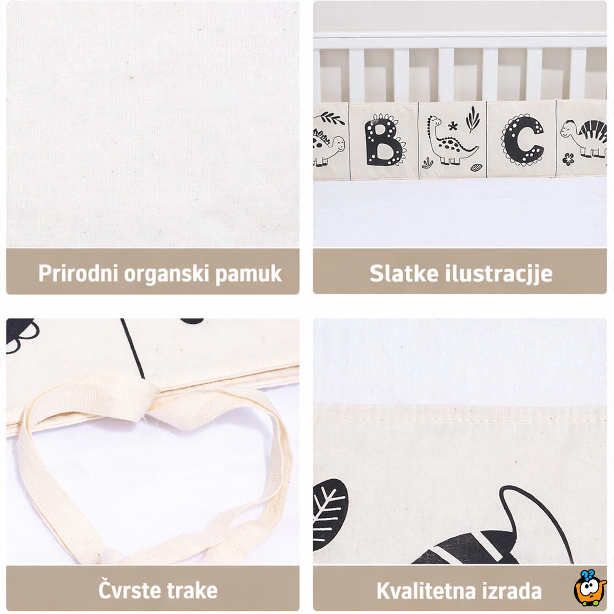 Cotton Vision Fence - Pamučna crno-bela ogradica za bebinu kolevku