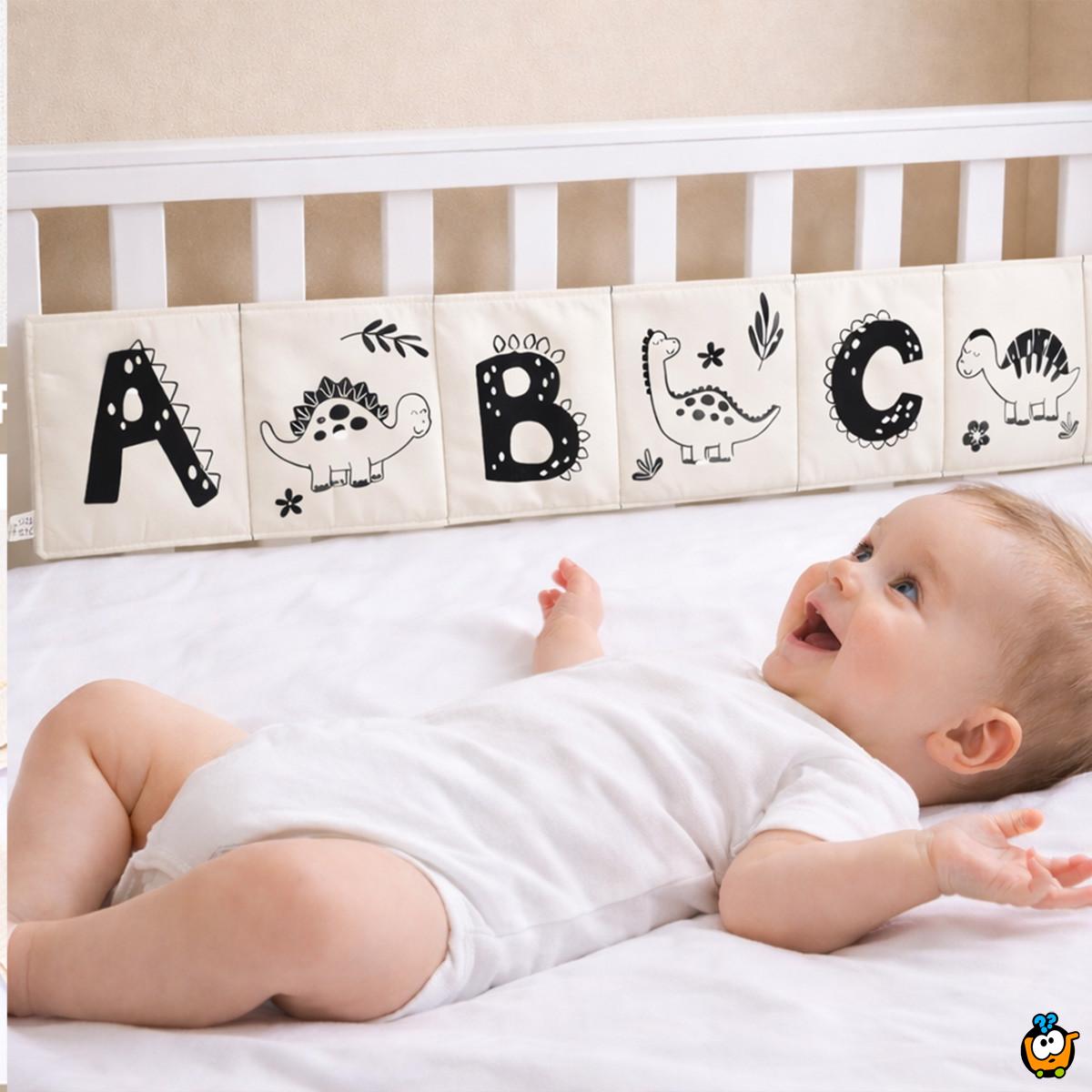 Cotton Vision Fence - Pamučna crno-bela ogradica za bebinu kolevku