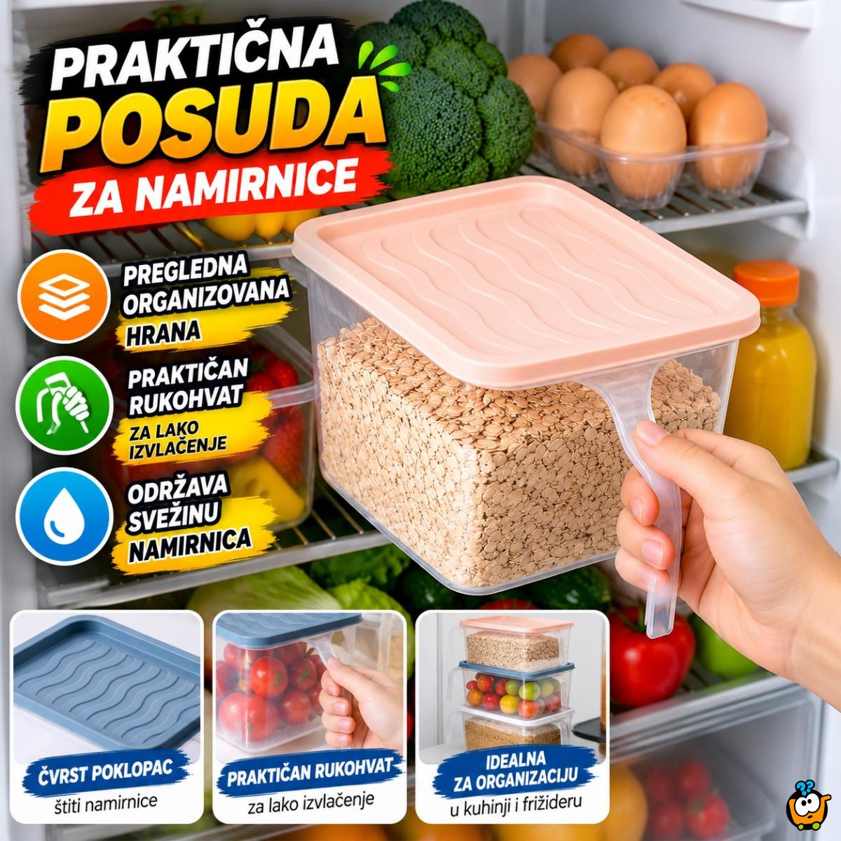 Transparentna posuda sa rukohvatom za namirnice - 1,5L