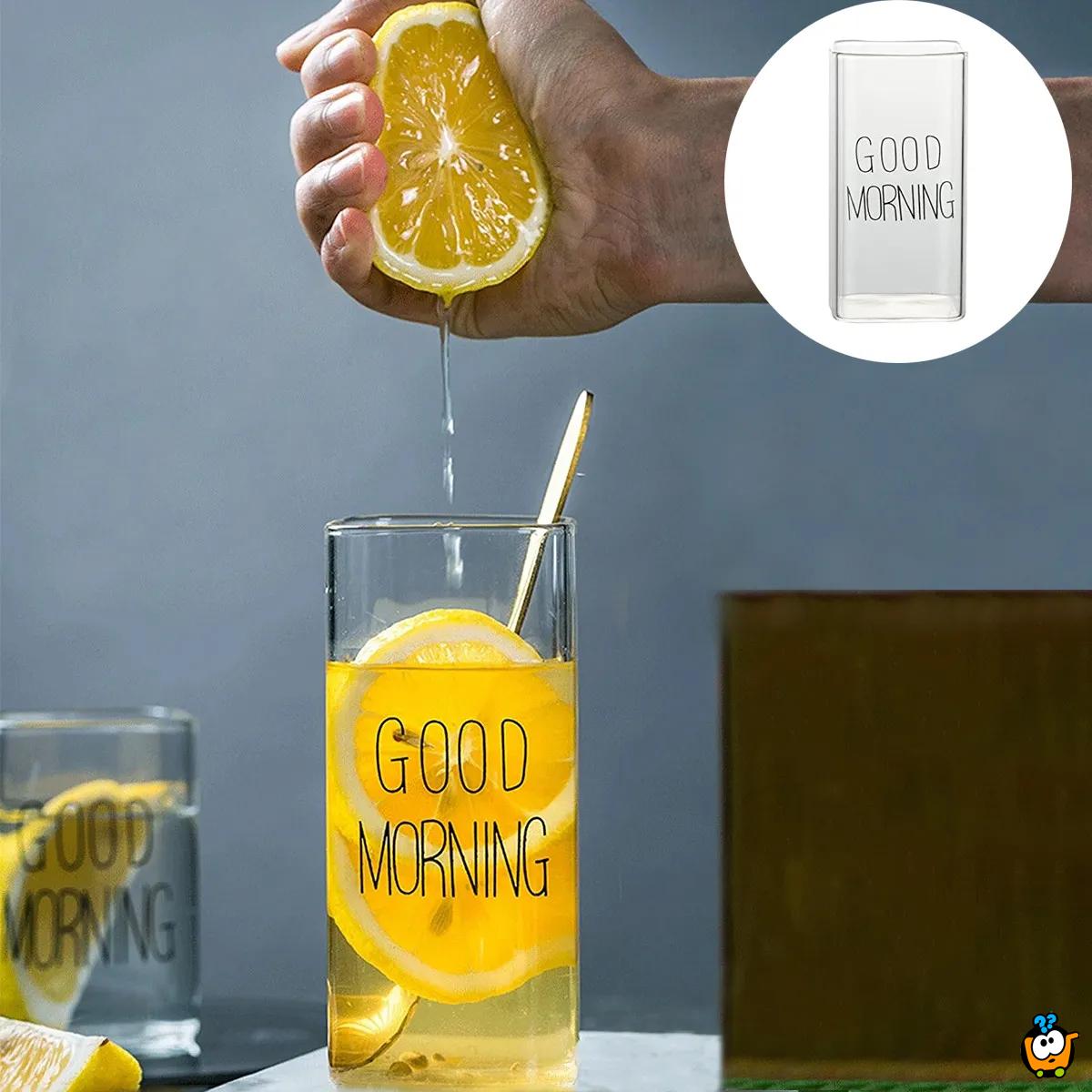 Čaša sa motivacionom porukom za dobro jutro 400ml