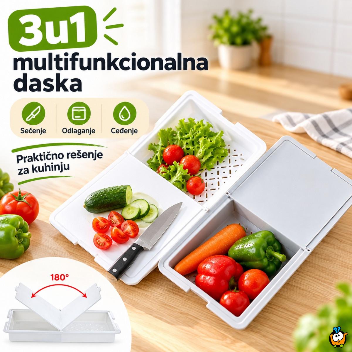 3u1 multifunkcionalna daska za sečenje, odlaganje i ceđenje